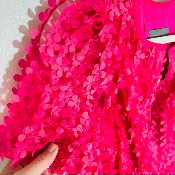 NEW Anthropologie Somerset Mini Dress Floral Appliqué Edition Pink Garden Party - Picture 7 of 10